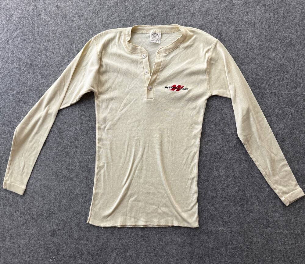 Vintage 80s 90s Westwood One Radio Network Henley Shirt Johnson Handley M USA